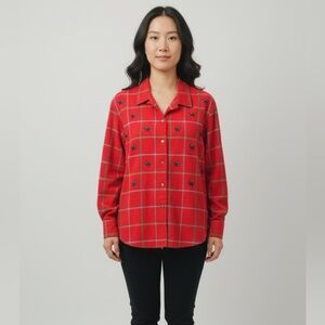 Karen Scott Kids Red Checkered Button-Down Shirt
